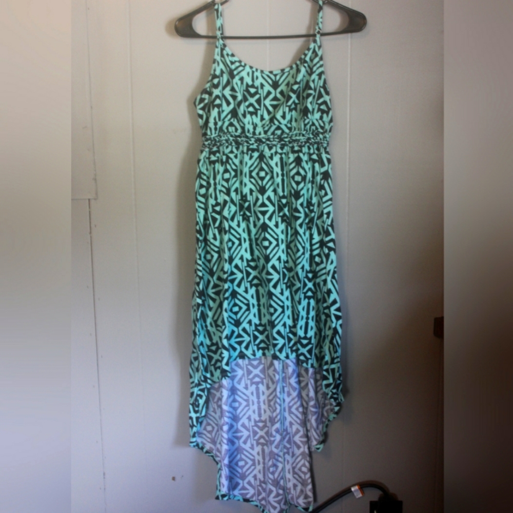 No boundaries teal high-low dress
